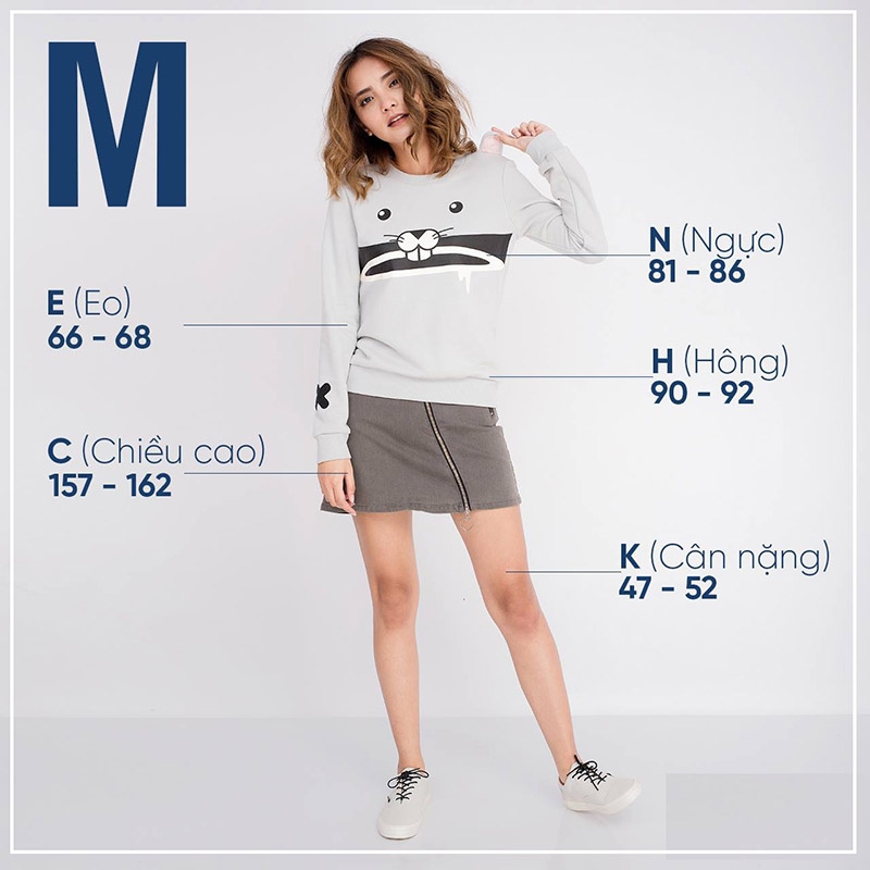 Size M là bao nhiêu kg? Cách lựa chọn trang phục cho người size M